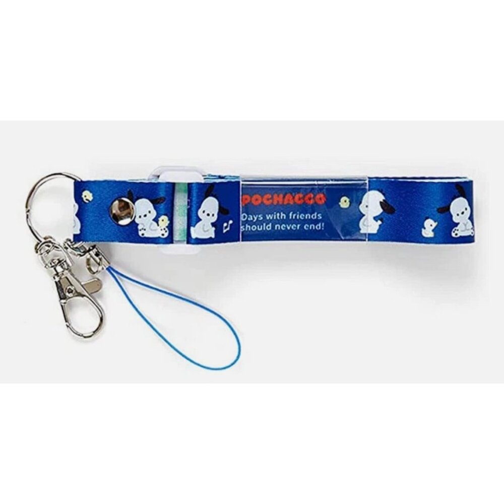 Pochacco Dog Blue Lanyard Neck Strap Keychain Badge Card Holder JAPAN